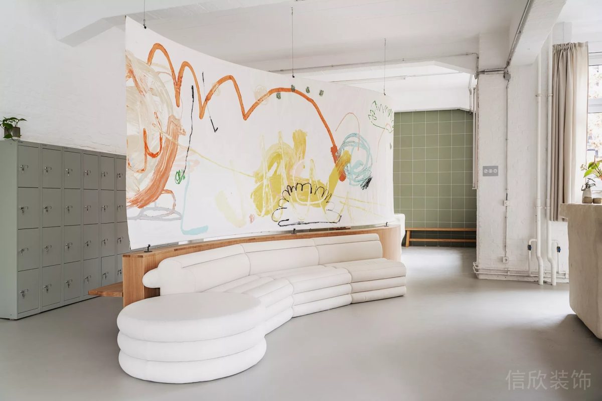 墻體收納柜休息區(qū)瑜伽機(jī)構(gòu)過(guò)道設(shè)計(jì)圖