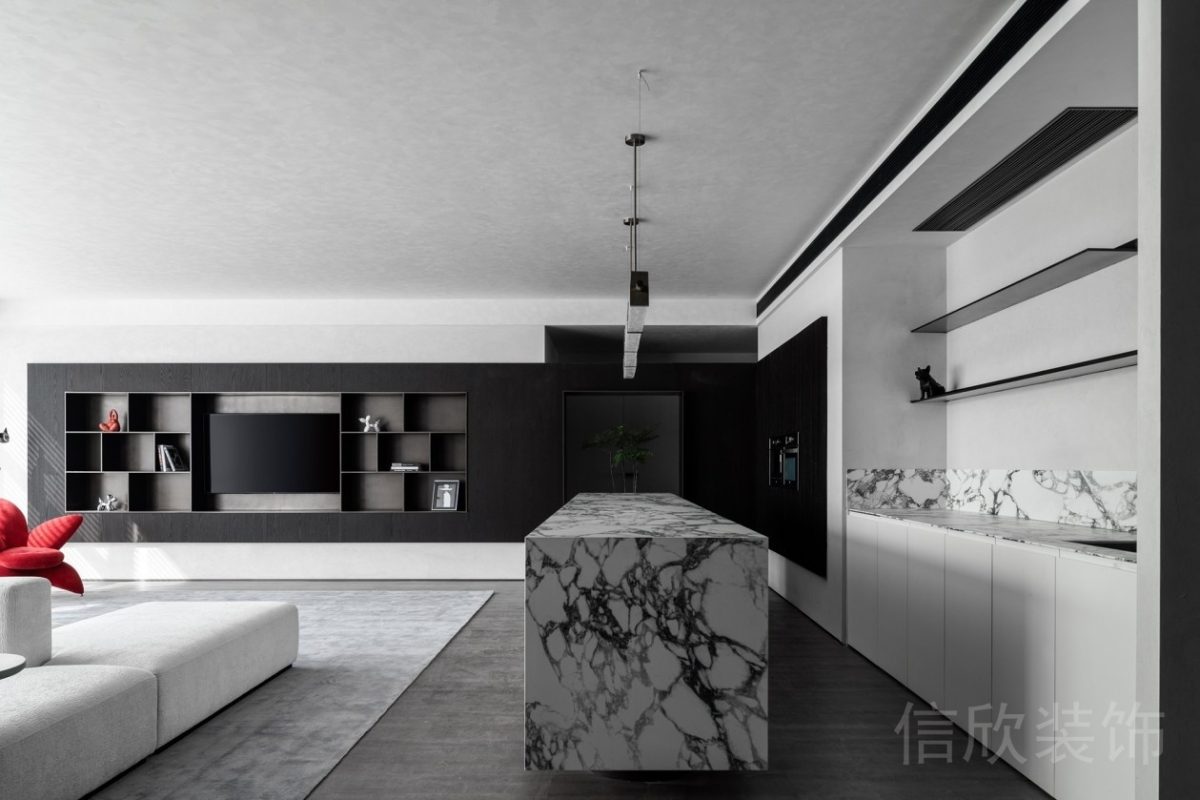 多功能裝修設計辦公室定制儲物柜效果黑白色調(diào)設計