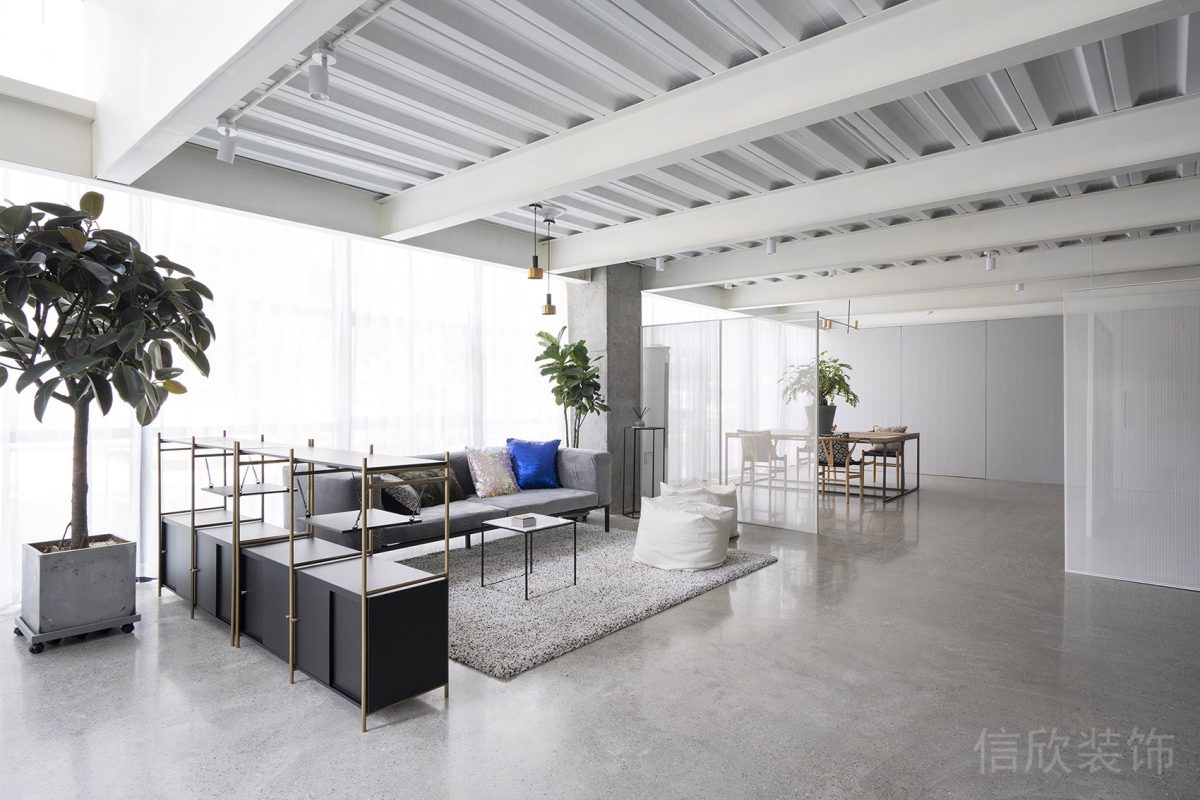 大廳裝修效果圖天花設(shè)計射燈效果金屬漸變墻體隔斷效果金屬邊框辦公室