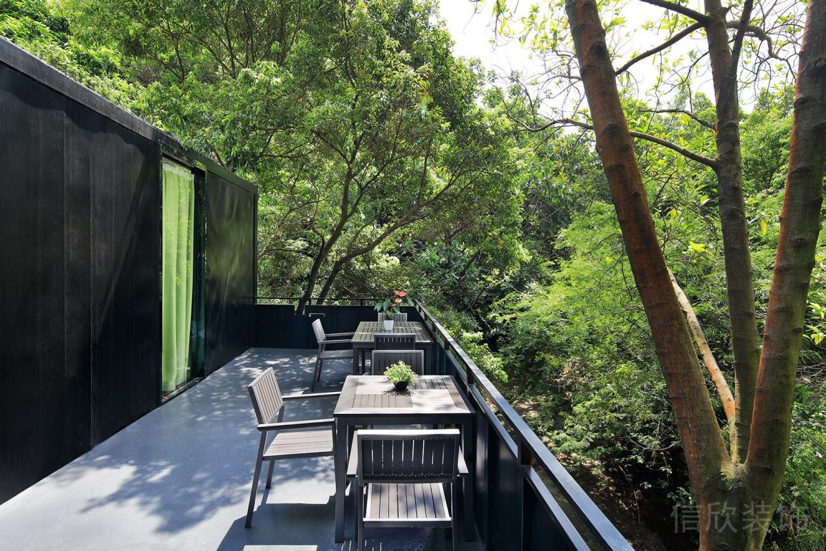 戶外休息區(qū)原木風(fēng)休息區(qū)辦公室效果