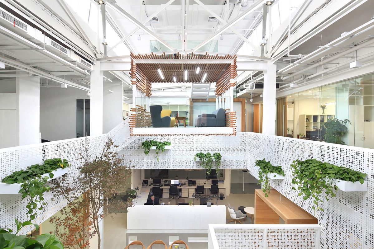 金屬鏤空裝修設(shè)計(jì)辦公室墻體效果簡約風(fēng)復(fù)式效果圖