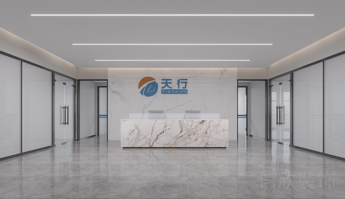 白花大理石前臺區裝修設計效果極簡風白色效果