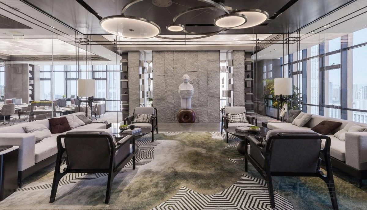 小型中式會議廳設(shè)計(jì)地毯效果效果辦公室沙發(fā)灰色設(shè)計(jì)圖