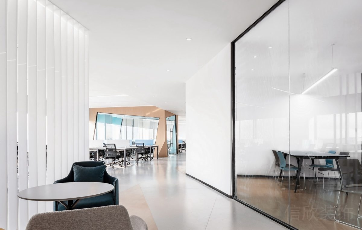 茶水間辦公室裝修設(shè)計鏤空墻體隔斷效果圖玻璃隔斷效果