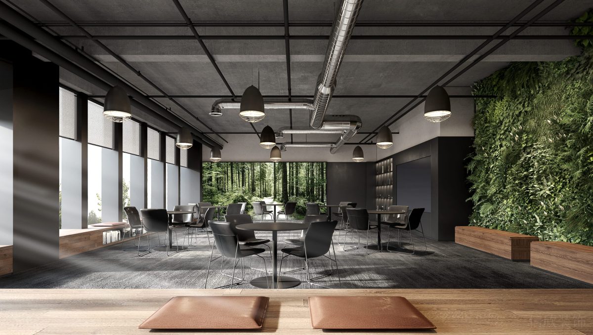 辦公室洽談區綠色景觀設計圖