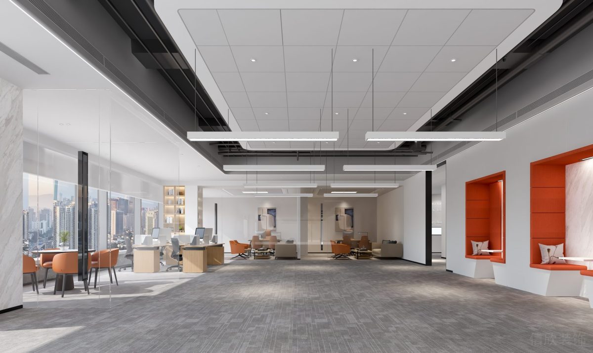 公共辦公區紅色洽談區卡位