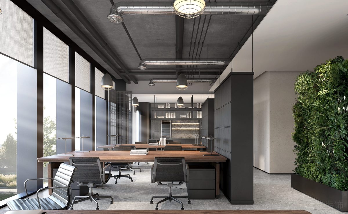 公共辦公區裝修實木辦公卡座